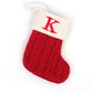 Red Knit Stocking with Embroidery