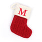 Red Knit Stocking with Embroidery