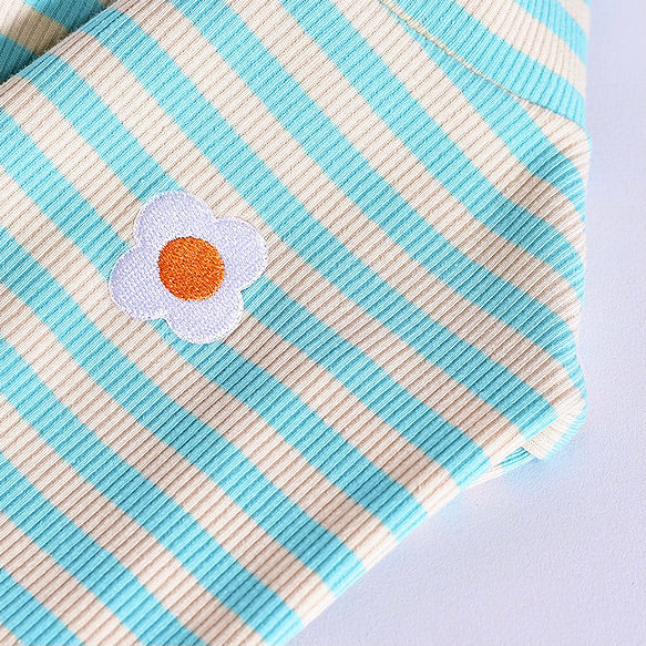 Little Daisy Stripes Ribbed Tee | Three Colour-ways