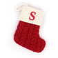 Red Knit Stocking with Embroidery