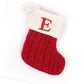 Red Knit Stocking with Embroidery