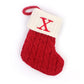 Red Knit Stocking with Embroidery