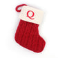 Red Knit Stocking with Embroidery