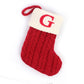 Red Knit Stocking with Embroidery