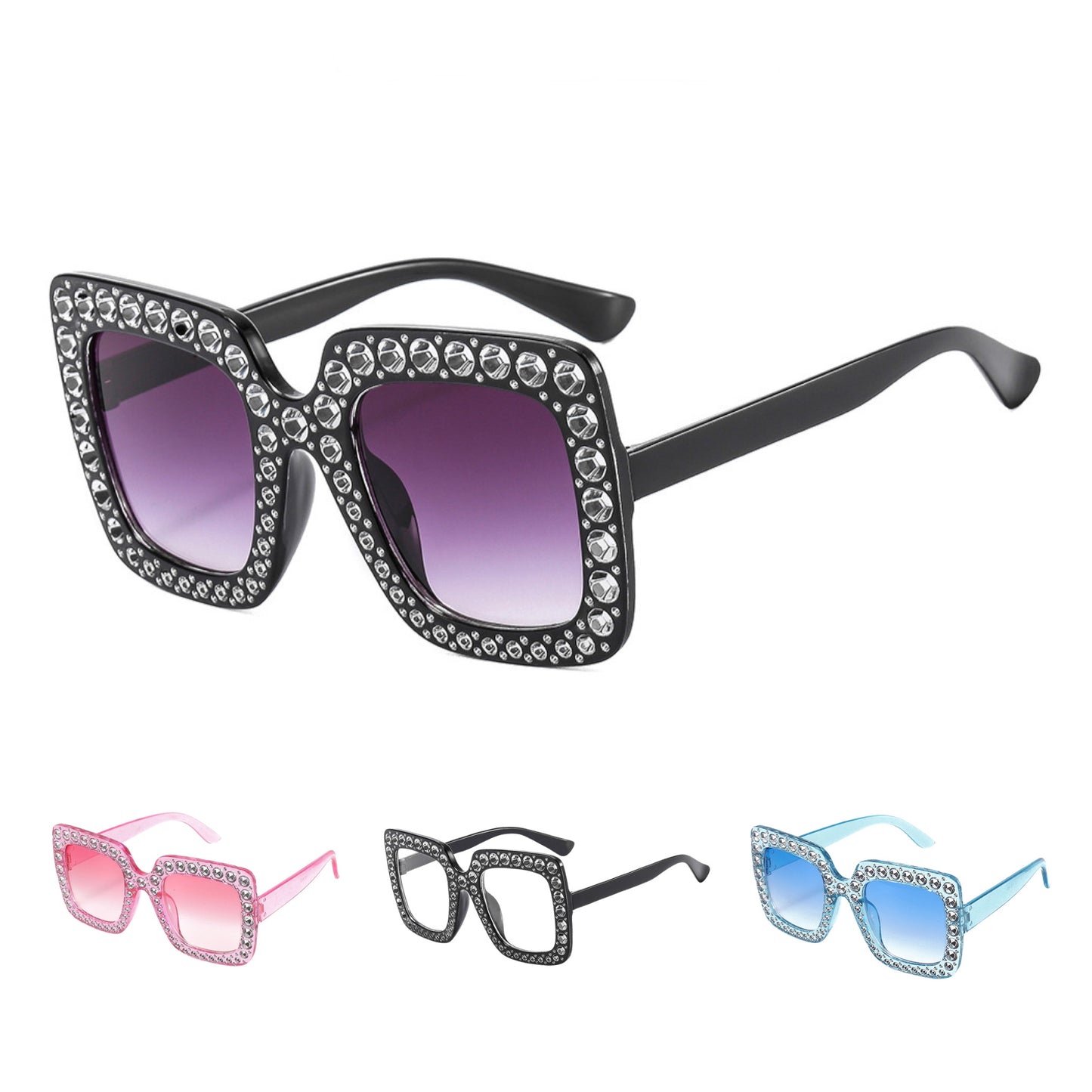 Square Rhinestone Shades | Five Colour-ways