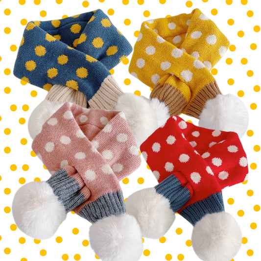 Polka Dots Knit Scarf