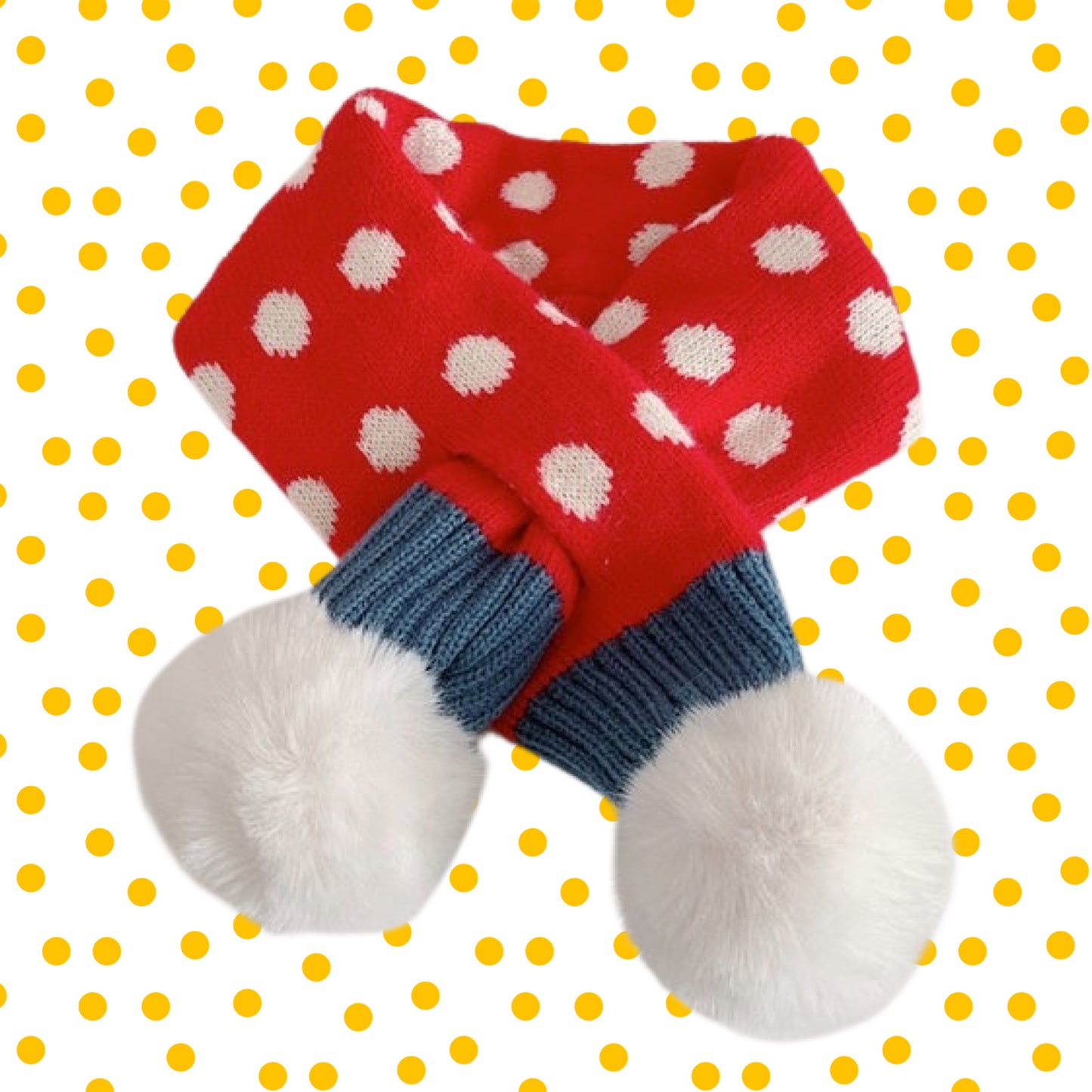 Polka Dots Knit Scarf